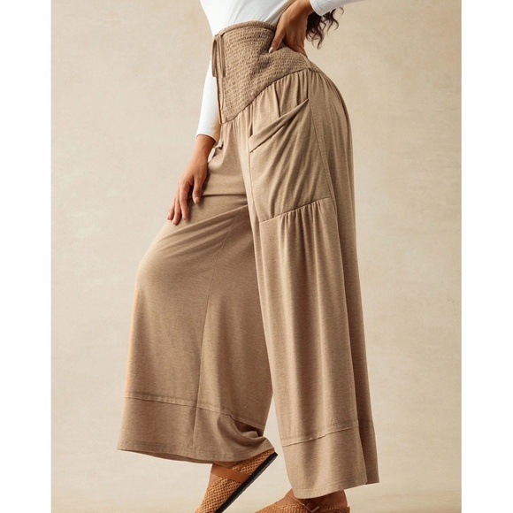 Maternity Stretchy Waist Pockets Wide leg pants - Picture 6 of 8